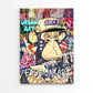 Graffiti Monkey with a Hat and a Shirt On Print 100% Australian Made 40x60cm Stretched Canvas Ready to Hang