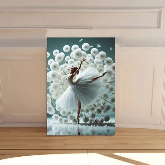 Elegant Ballet Dancer and Dandelion Print 100% Australian Made 40x60cm Stretched Canvas Ready to Hang