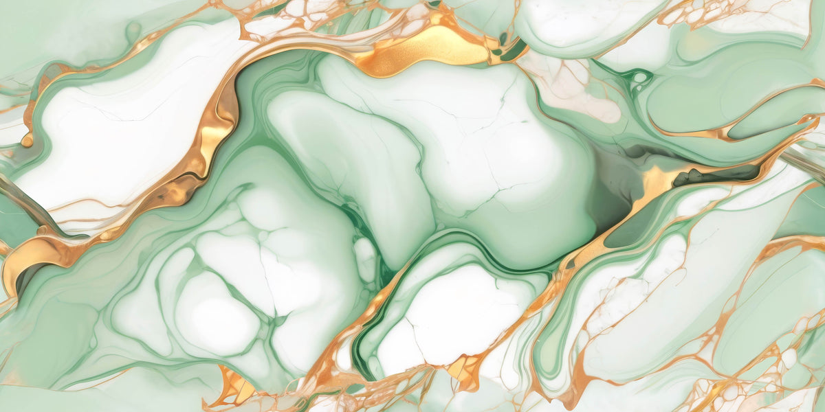 Emerald Green & Gold Liquid Marble Wall Art Canvas Office Home Room Framed 120x60cm