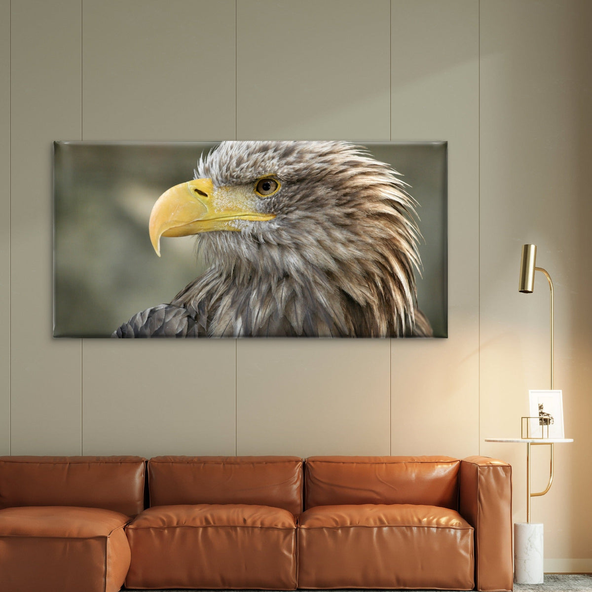 Bald Eagle Raptor Bird Wall Art Canvas Office Home Room Framed 120x60cm