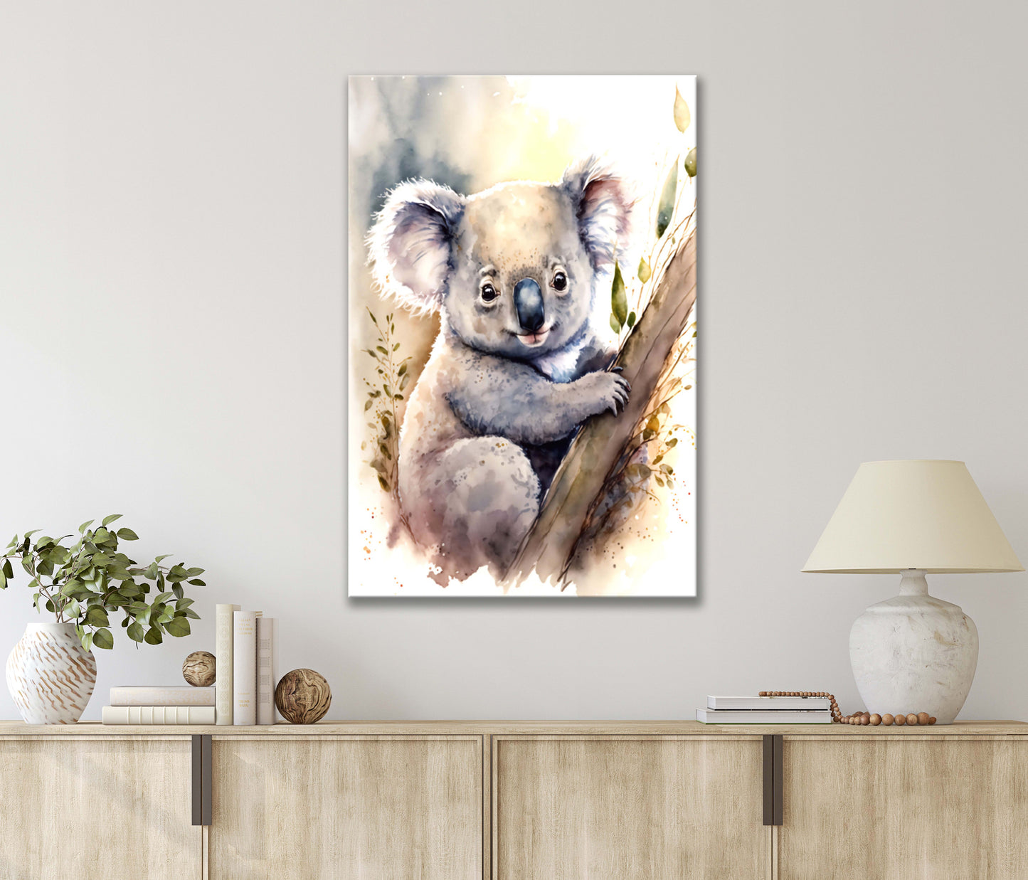 Painting Koala Bears Print 100% Australian Made 40x60cm Stretched Canvas Ready to Hang