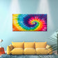 Rainbow Spiral Tie Dye Pattern Wall Art Canvas Office Home Room Framed 120x60cm