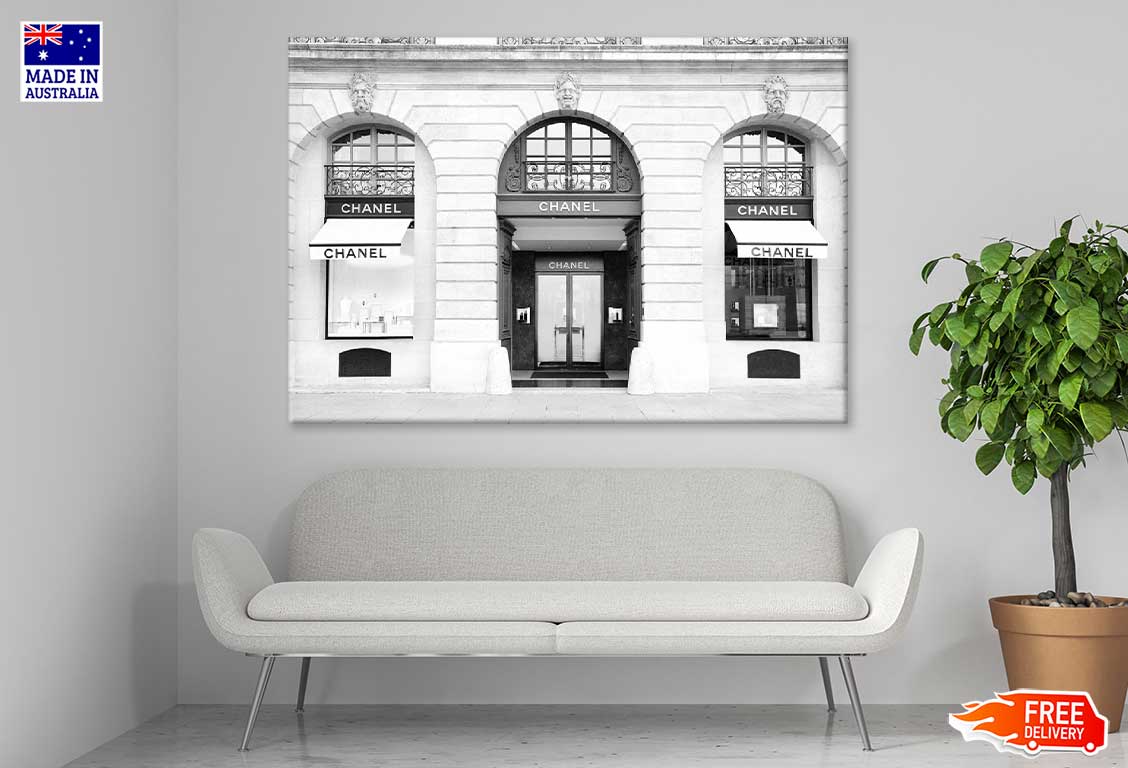 Fashion Store Front B&W Print 100% Australian Made Stretched Canvas Ready to Hang - FS - 163