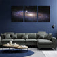 3pcs Red Blue Silvery Nebula Galaxy Stars Metal Print Ready to Hang Art