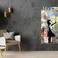 Girl with Graffiti Wall Art Print 100% Australian Made Stretched Canvas Ready to Hang - FS - 123