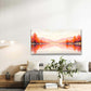 Fall Lake Reflection Mountain Wall Art Canvas Office Home Room Framed 80x45 cm