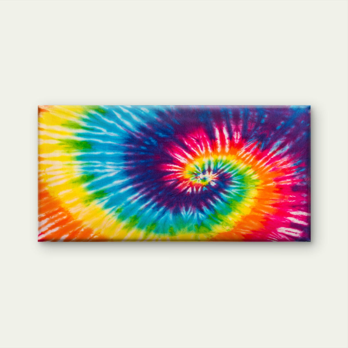 Rainbow Spiral Tie Dye Pattern Wall Art Canvas Office Home Room Framed 80x45cm