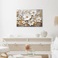 White Blossoms with Golden Leaf Print 100% Australian Made 60x40cm Stretched Canvas Ready to Hang