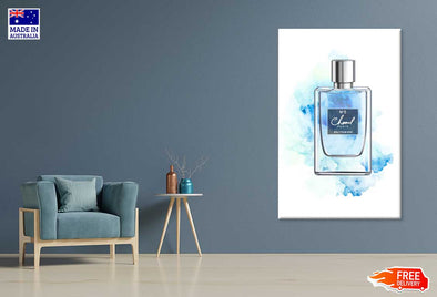 Blue Splash & Perfume Bottle Fashion Print 100% Australian Made Stretched Canvas Ready to Hang -FS - 159