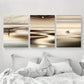 3pcs Minimalist Beach Sunset & Sand Design Metal Print Ready to Hang Art