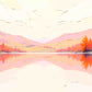Fall Lake Reflection Mountain Wall Art Canvas Office Home Room Framed 80x45 cm