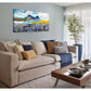 Vibrant Purple Lupine Flowers Mountain Lake Scenery Wall Art canvas office home room framed 120x60cm