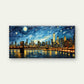 Night Over a New York City Wall Art Canvas Office Home Room Framed 120x60cm