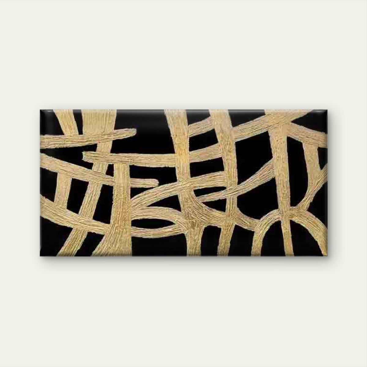 Golden Threads Woven Wall Art Canvas Office Home Room Framed 120x60cm