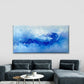 Blue Wave One Art Wall Art Canvas Office Home Room Framed 120x60cm