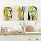 3pcs Picasso-Inspired Abstract Neutral Tone Metal Print Ready to Hang Art