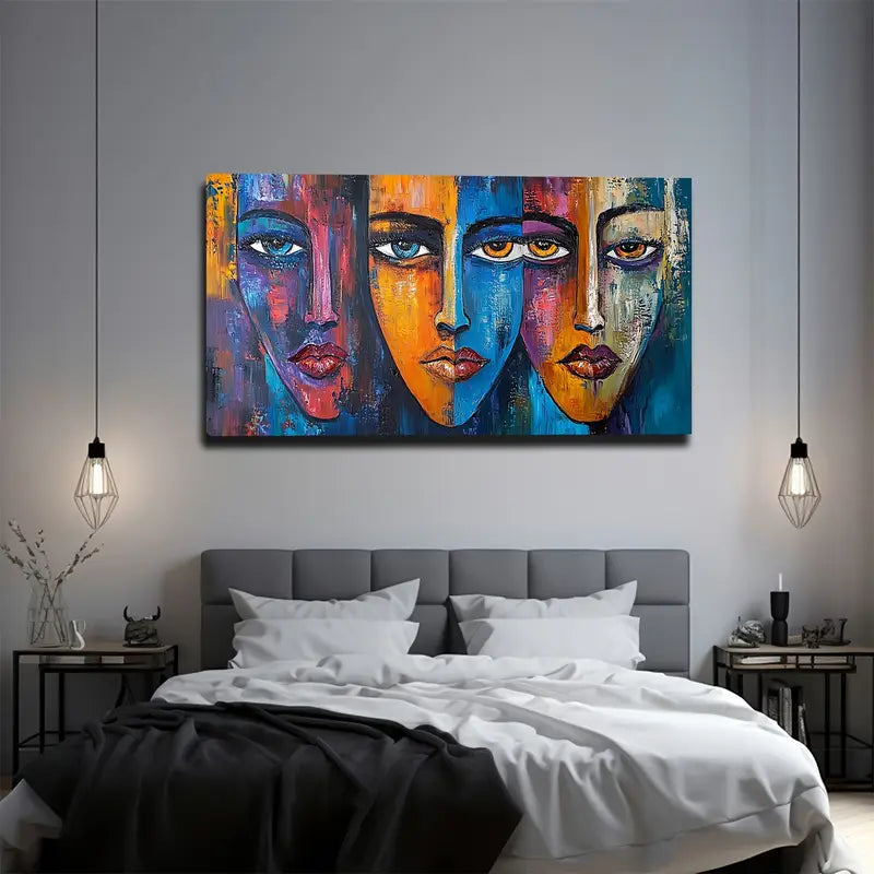 3pcs Three Women's Faces   Wall Art Set Canvas Framed 40x60cm - High Quality Print 100% Australian Made Wall Canvas Ready to Hang
