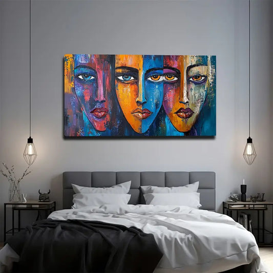3pcs Three Women's Faces   Wall Art Set Canvas Framed 40x60cm - High Quality Print 100% Australian Made Wall Canvas Ready to Hang