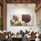 Terracotta Sun Monstera Leaves Wall Art Canvas Office Home Room Framed 80x45cm