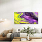 Neon Yellow Purple Hues Wall Art Canvas Office Home Room Framed 80x45cm