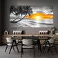 Tropical Beach Sunset Coconut Trees & Ocean View Wall Art wall canvas office home room framed 120x60cm