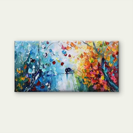 Abstract Romantic Landscape Wall Art Canvas Office Home Room Framed 80x45cm