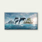 Abstract Dolphin Jumping Wall Art Canvas Office Home Room Framed 120x60cm