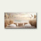 Serenity Scene with Wicker Wall Art Canvas Office Home Room Framed 80x45cm