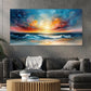 Ocean Sunset Seascape Abstract Coastal Beach Waves Wall Art wall canvas office home room framed 120x60cm