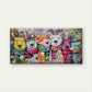 Colorful Winter Animals In Scar Wall Art Canvas Office Home Room Framed 80x45cm