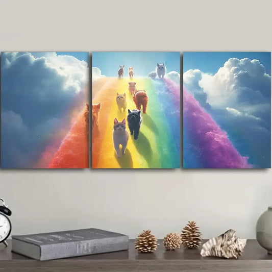 3pcs Rainbow Bridge to Heaven Metal Print Ready to Hang Art