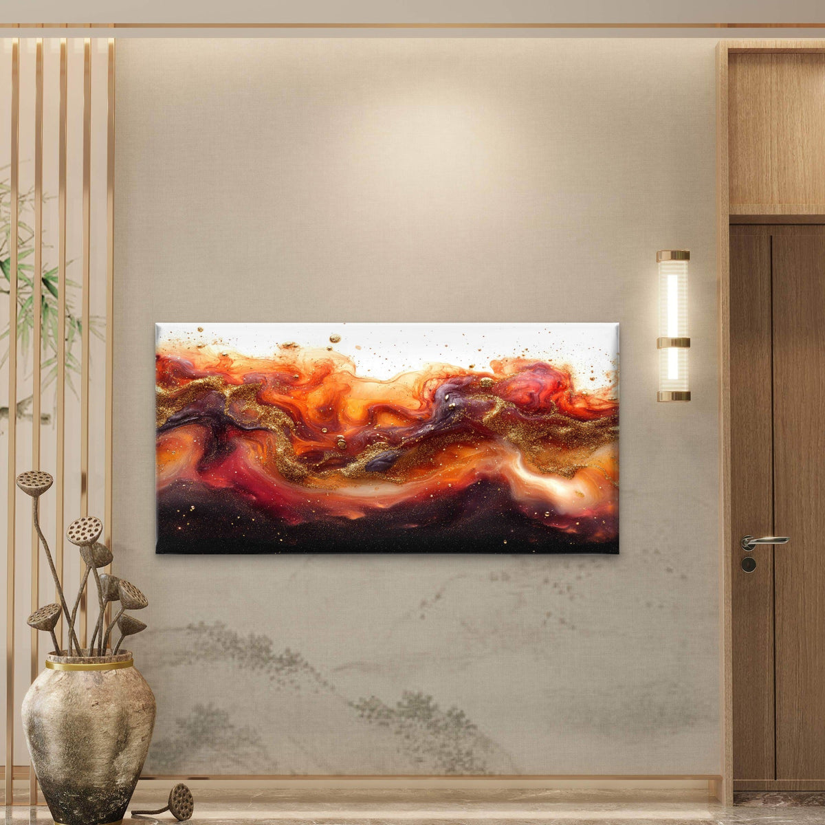 Abstract Painting Galaxy Wall Art Canvas Office Home Room Framed 120x60cm