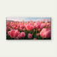 Pink Tulip Field Sunrise Wall Art Canvas Office Home Room Framed 120x60cm