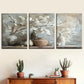 3pcs Retro Style with Ceramic Vases & Soft Pastel Metal Print Ready to Hang Art