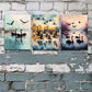 3pcs Watercolor Charming Black Swan Painting Metal Print Ready to Hang Art