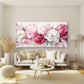 Pink And White Peony Flowers Wall Art Canvas Office Home Room Framed 80x45cm