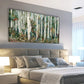 Blooming Birch Forest Nature Trees Wall Art canvas office home room framed 120x60cm