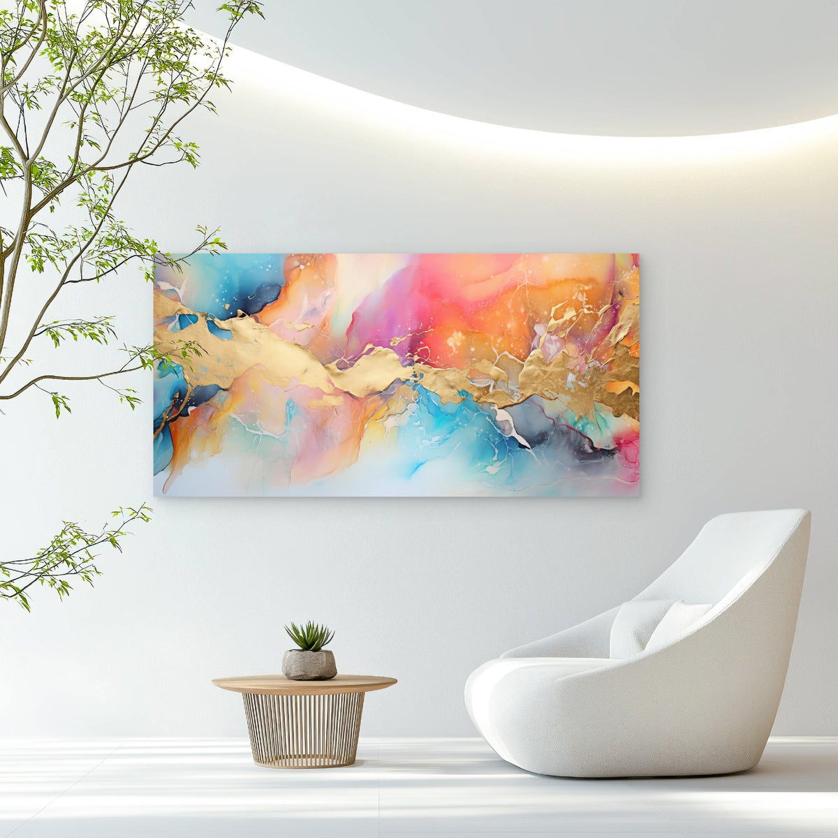 Radiant Alcohol Ink Dream Wall Art Canvas Office Home Room Framed 80x45cm