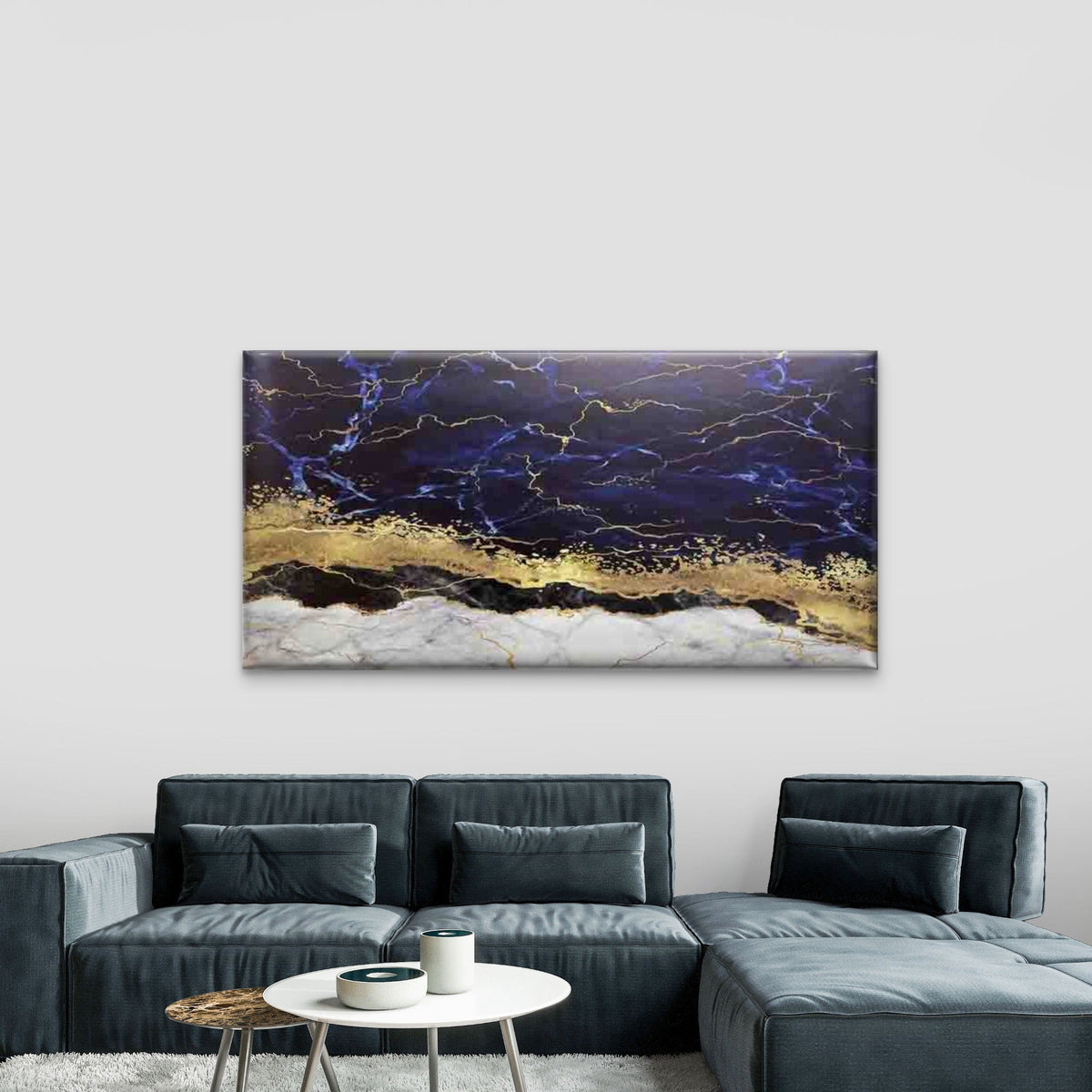 Abstract Golden Black White Wall Art Canvas Office Home Room Framed 80x45cm