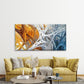 Abstract Blue And Golden Paint Wall Art Canvas Office Home Room Framed 120x60cm