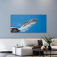 Feather Against Blue Sky Wall Art Canvas Office Home Room Framed 80x45cm