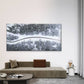 Aerial Winter Forest Road Wall Art Canvas Office Home Room Framed 80x45cm