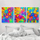 3pcs Vibrant Abstract Colorful Floral Classic Design Metal Print Ready to Hang Art