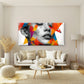 Abstract Face Featuring Bright Wall Art Canvas Office Home Room Framed 80x45cm