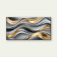 Flowing Wave Pattern Golden Wall Art Canvas Office Home Room Framed 120x60cm