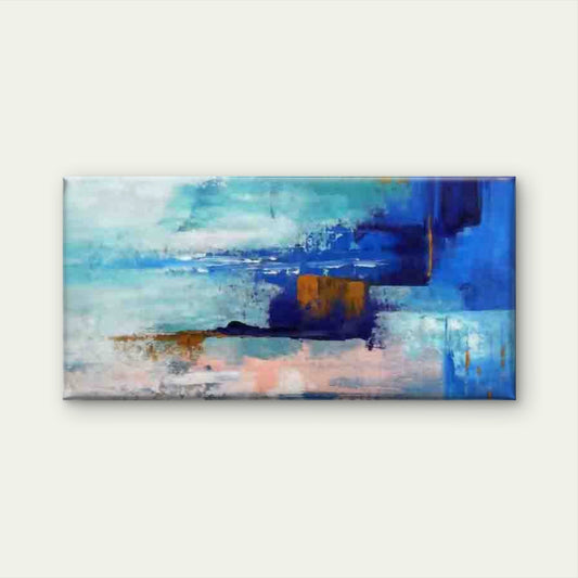 Abstract Landscape Painting Wall Art Canvas Office Home Room Framed 80x45cm