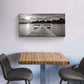 Modern Dock Scene Lake Trees Sun Wall Art canvas office home room framed 120x60cm