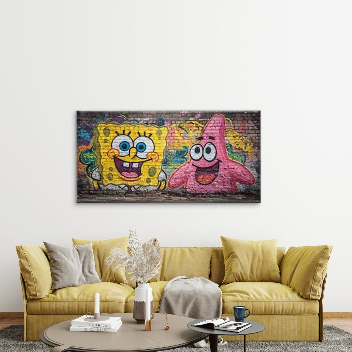 Patrick Square One Wall Art Canvas Office Home Room Framed 80x45cm