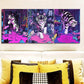 3pcs Featuring a Black And White Tiger Adorned with Pink Spots Metal Print Ready to Hang Art