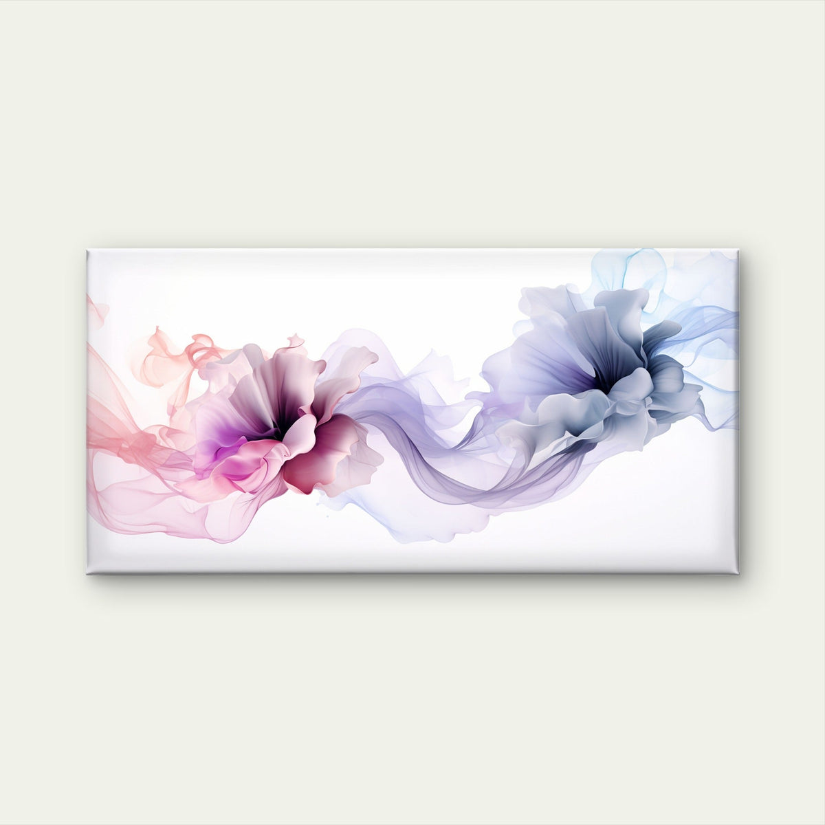 Purple Smoke Silk Flower Wall Art Canvas Office Home Room Framed 120x60cm